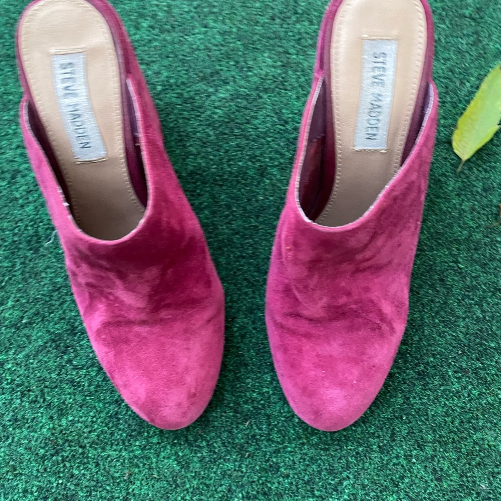 Plum Suede Mules - Picture 9 of 10